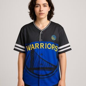 NBA Warriors Black and Blue Jersey